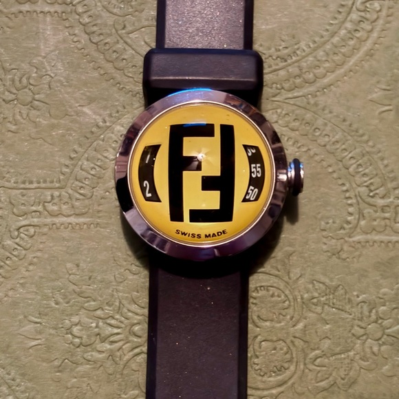 Fendi | Accessories | Watches | Women’s Watch with Black Band and Gold Dial - Picture 3 of 6